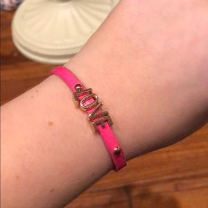 BCBGeneration Pink Leather Bracelet